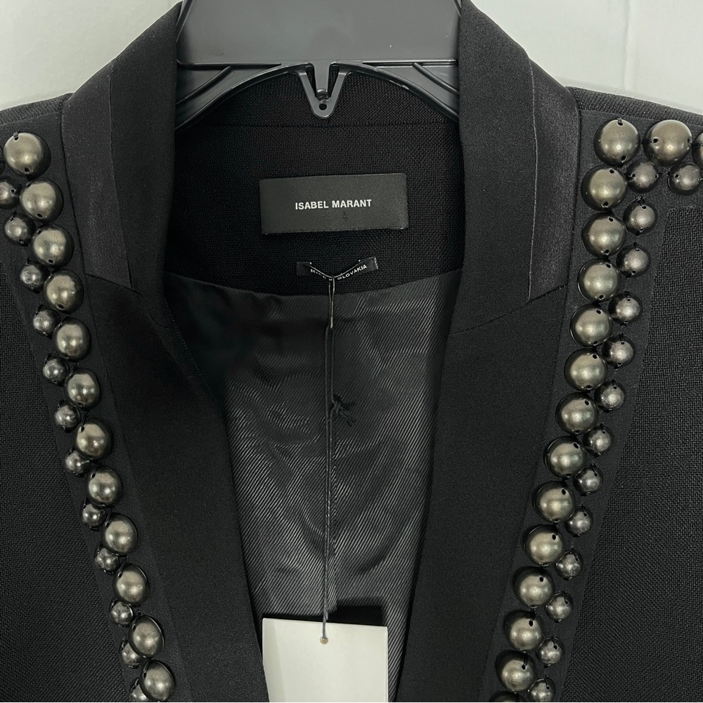 Isabel Marant Black Studded Embellished Wool Blazer Jacket - NEW! - Picture 10 of 17